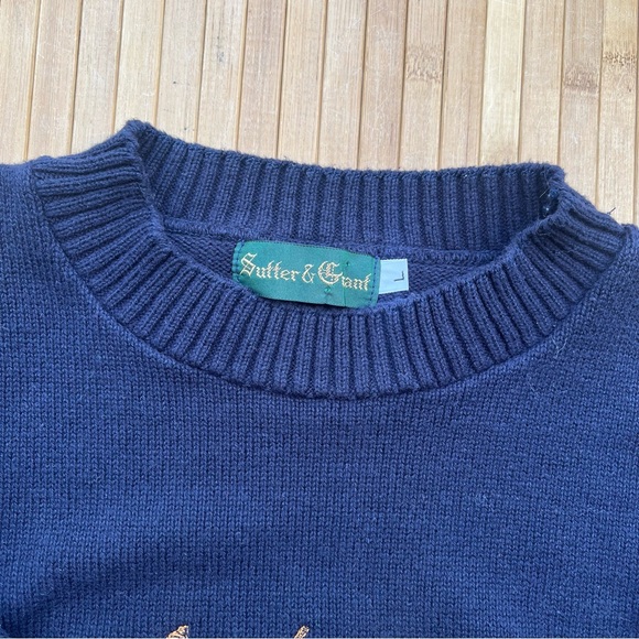 Vintage Sutter & Grant Buck/Deer Embroidered Sweater Crew Neck - Picture 4 of 6